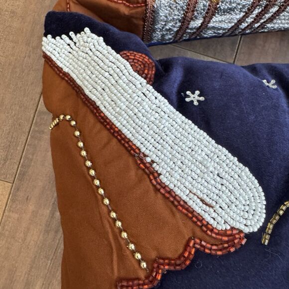 Pier 1 Beaded Merry Christmas Throw Pillow Set of 2 Owl & Winter Christmas Tree - Picture 12 of 16